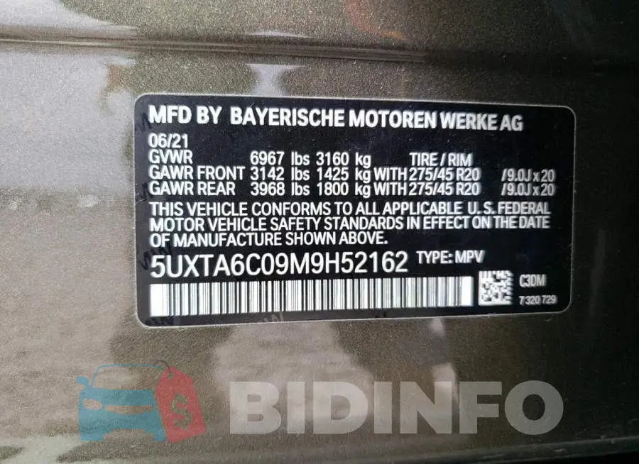 5UXTA6C09M9H52162 Photo# 13