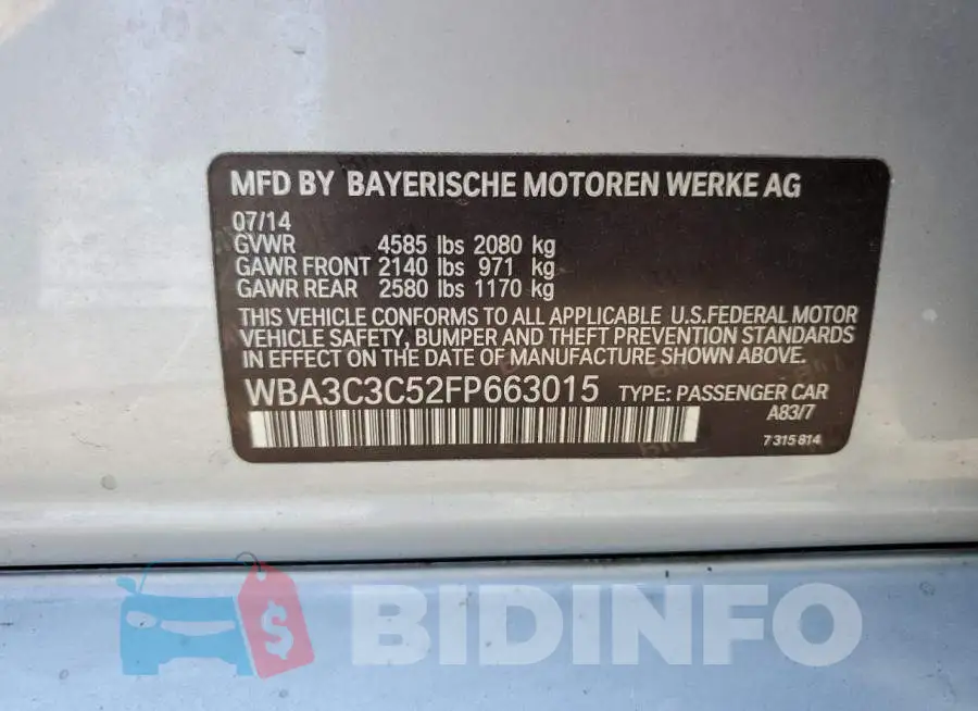 WBA3C3C52FP663015 Photo# 12