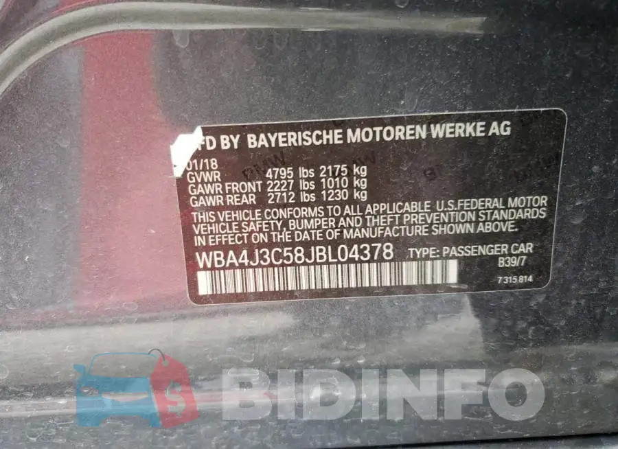 WBA4J3C58JBL04378 Photo# 12