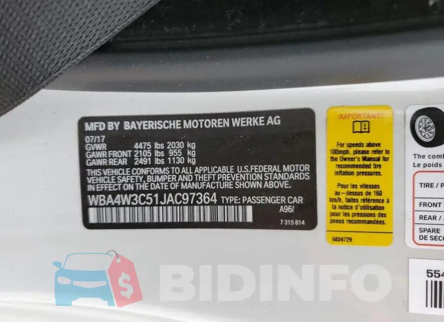 WBA4W3C51JAC97364 Photo# 12