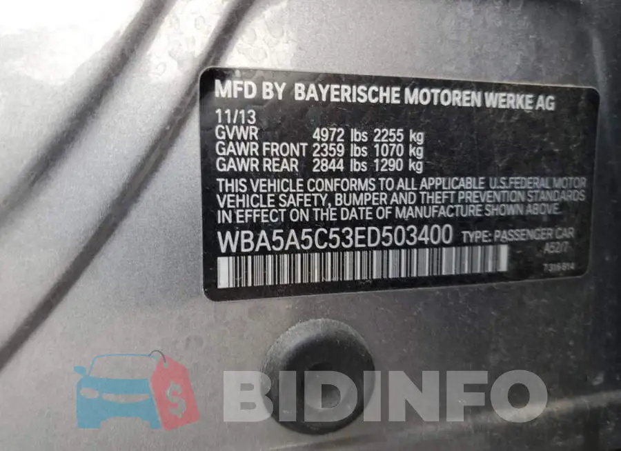 WBA5A5C53ED503400 Photo# 13
