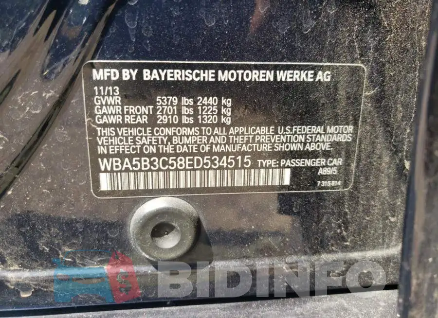 WBA5B3C58ED534515 Photo# 12