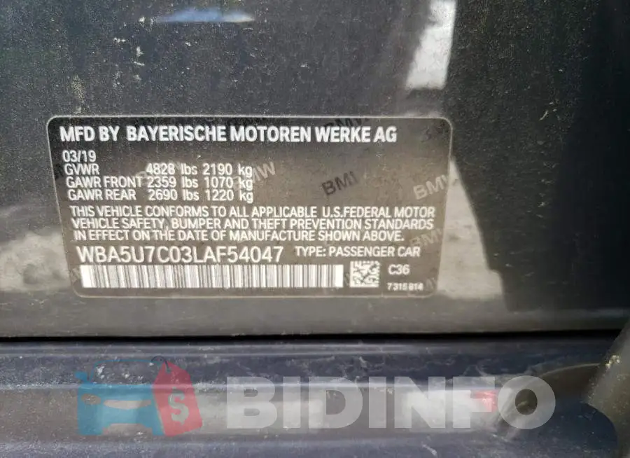 WBA5U7C03LAF54047 Photo# 13