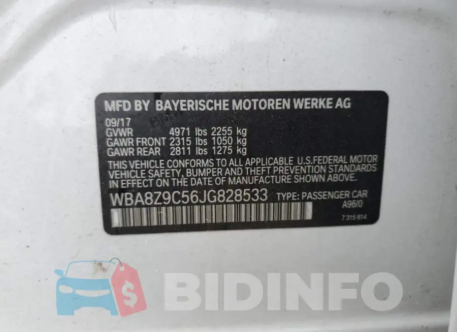 WBA8Z9C56JG828533 Photo# 12