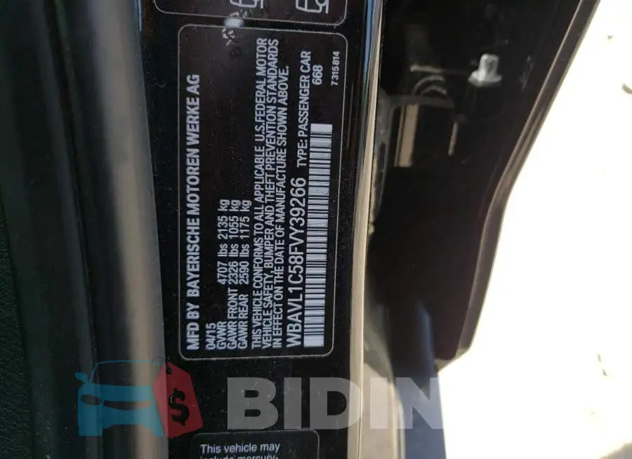 WBAVL1C58FVY39266 Photo# 13