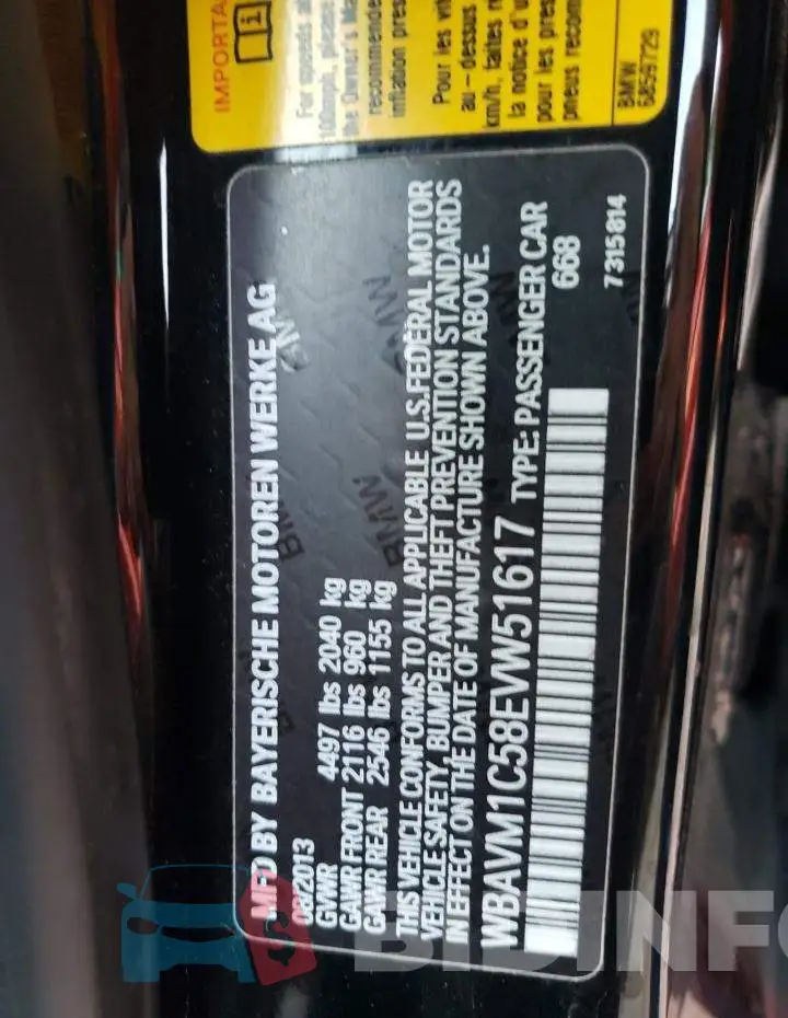 WBAVM1C58EVW51617 Photo# 13