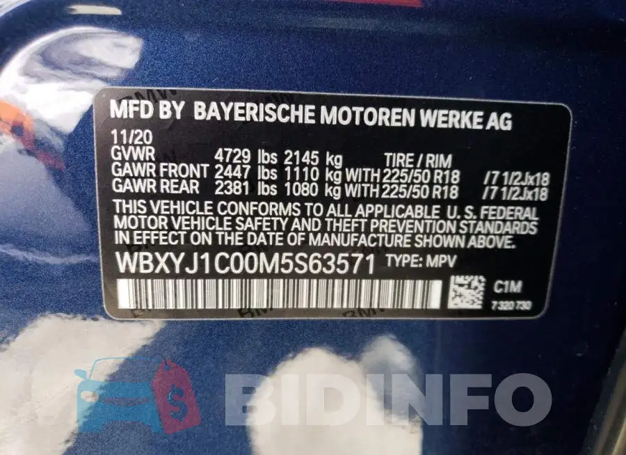 WBXYJ1C00M5S63571 Photo# 12