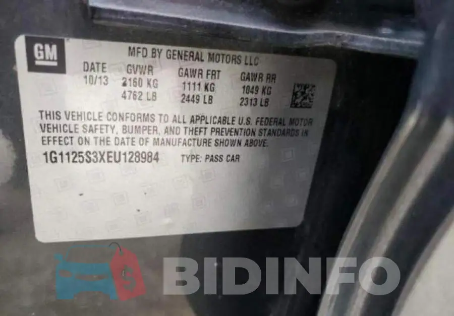 1G1125S3XEU128984 Photo# 10