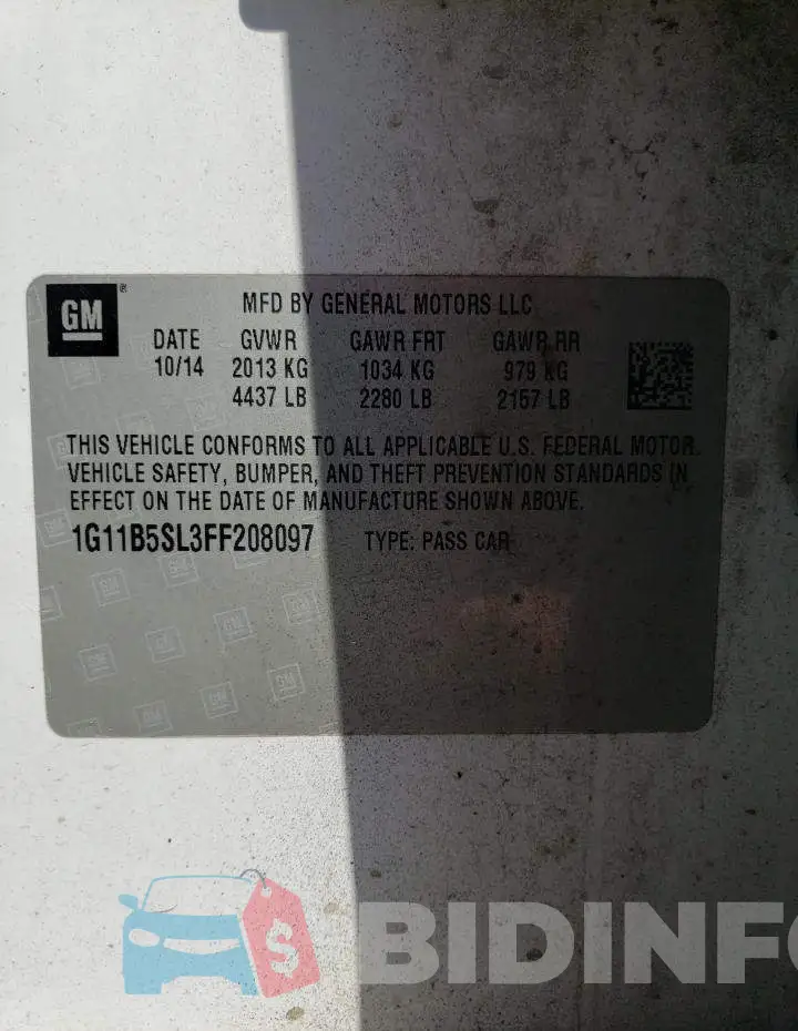 1G11B5SL3FF208097 Photo# 12