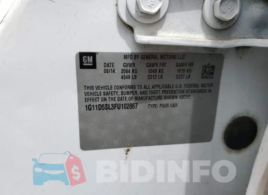 1G11D5SL3FU102867 Photo# 12