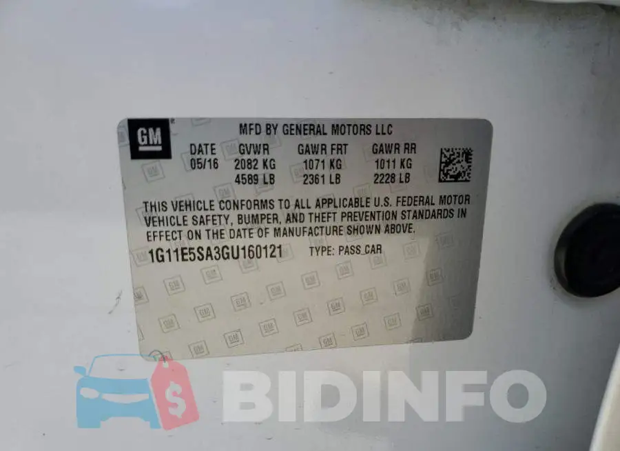 1G11E5SA3GU160121 Photo# 12