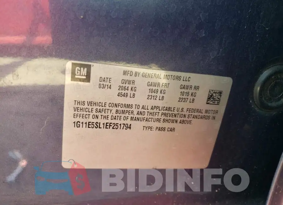 1G11E5SL1EF251794 Photo# 12