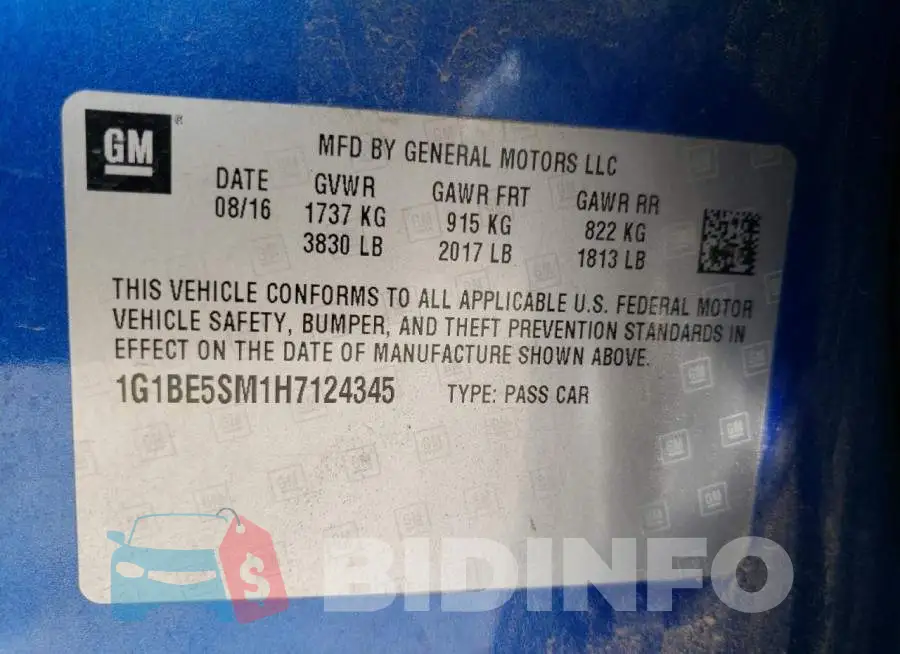 1G1BE5SM1H7124345 Photo# 12