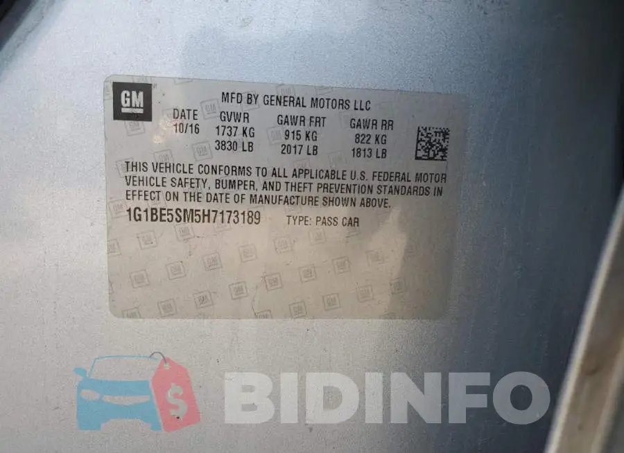 1G1BE5SM5H7173189 Photo# 12