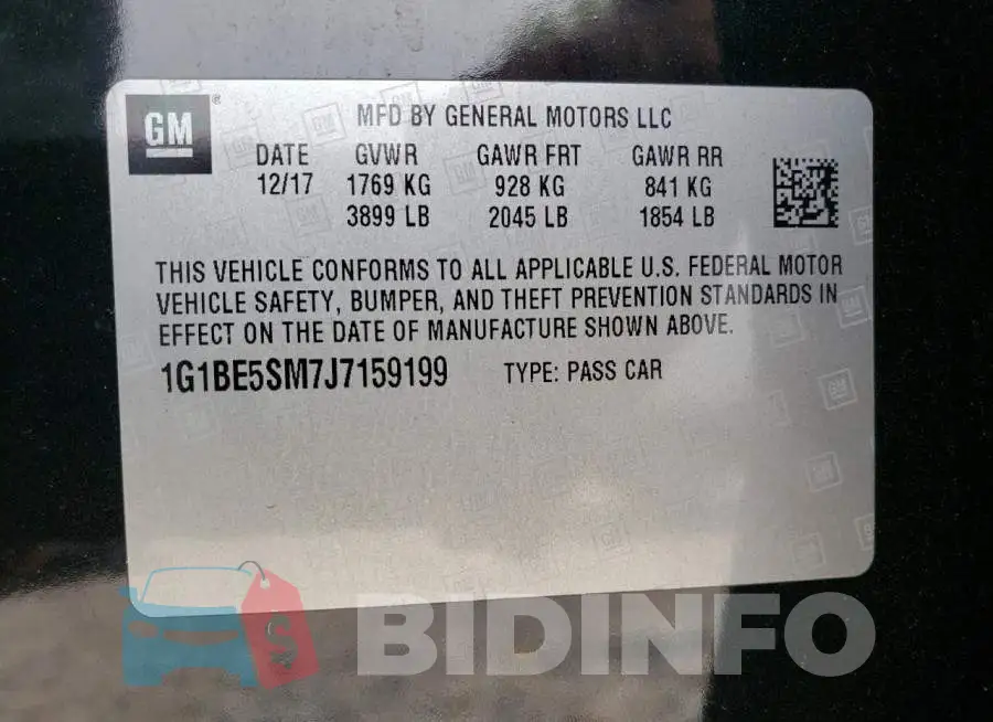 1G1BE5SM7J7159199 Photo# 12