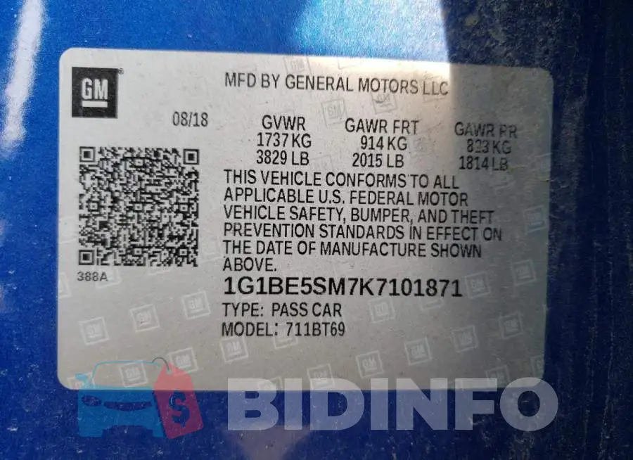 1G1BE5SM7K7101871 Photo# 12