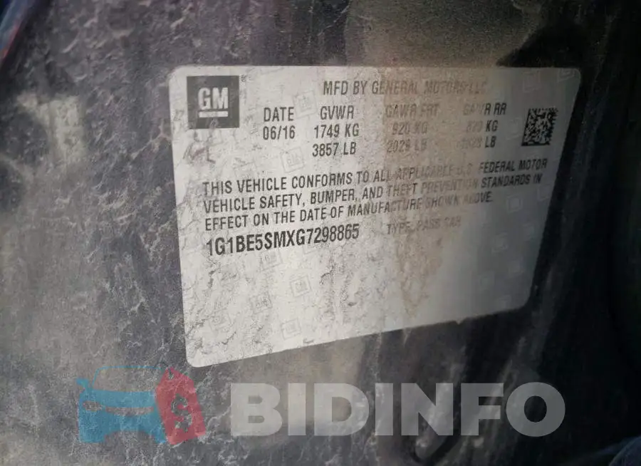 1G1BE5SMXG7298865 Photo# 12