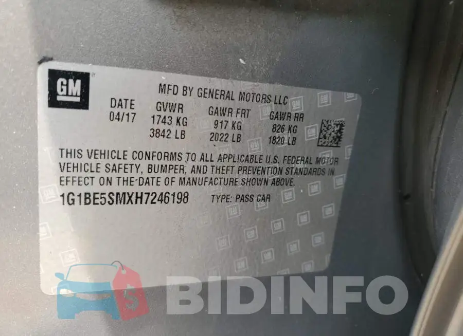 1G1BE5SMXH7246198 Photo# 12
