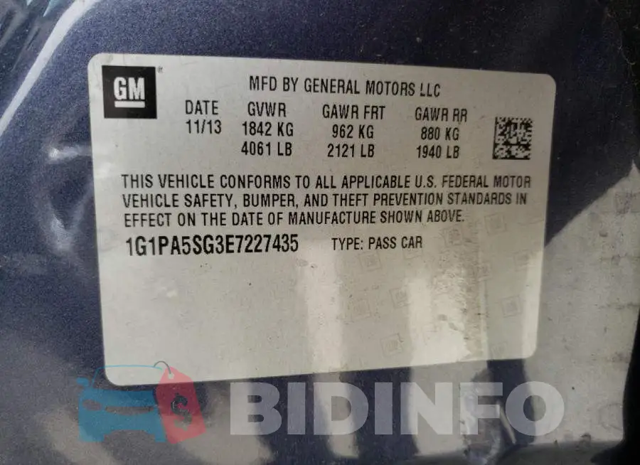 1G1PA5SG3E7227435 Photo# 12