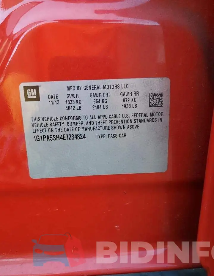 1G1PA5SH4E7234824 Photo# 13