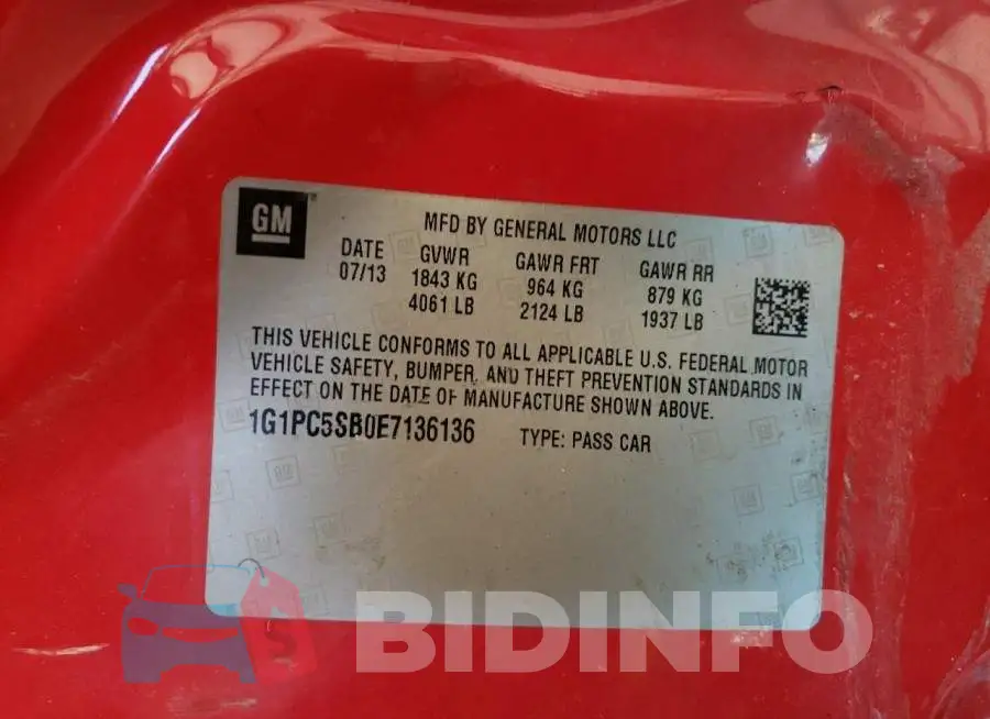 1G1PC5SB0E7136136 Photo# 13