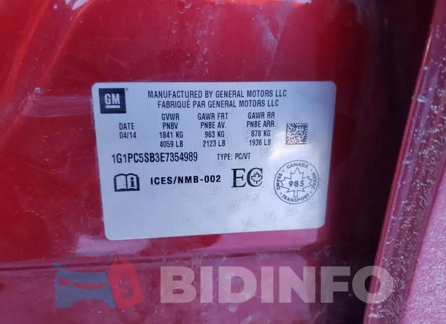 1G1PC5SB3E7354989 Photo# 13