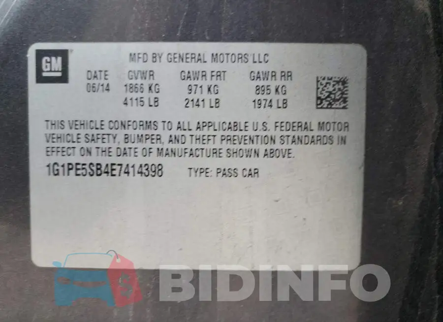 1G1PE5SB4E7414398 Photo# 12