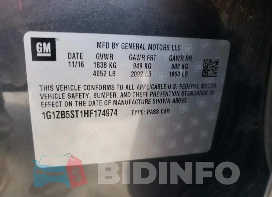 1G1ZB5ST1HF174974 Photo# 12