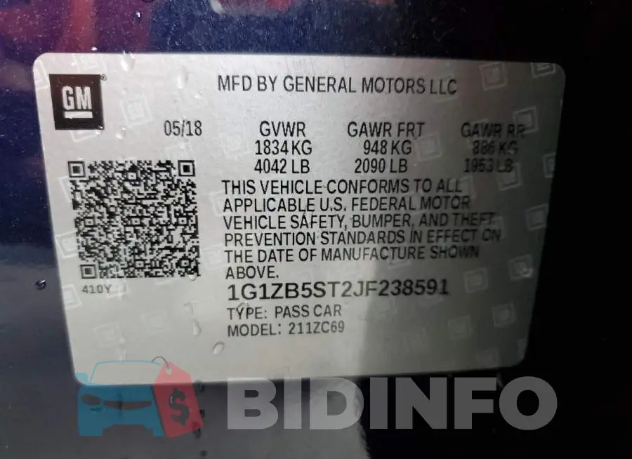 1G1ZB5ST2JF238591 Photo# 12