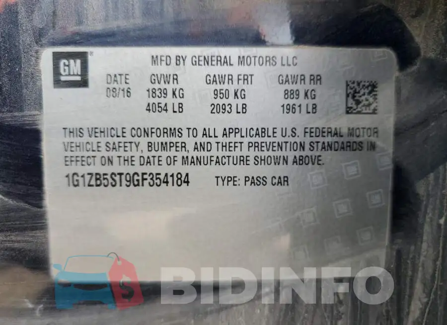 1G1ZB5ST9GF354184 Photo# 13
