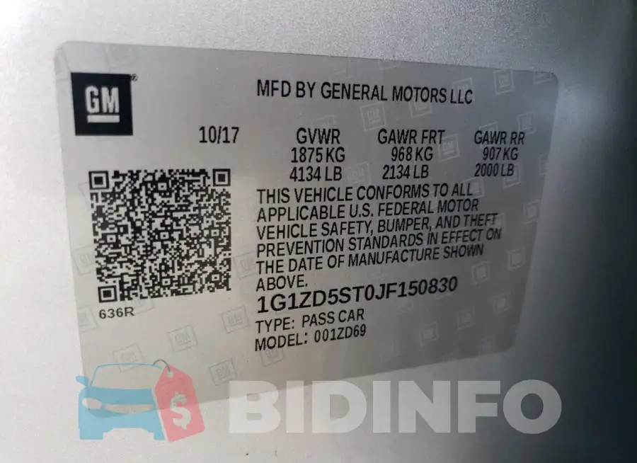1G1ZD5ST0JF150830 Photo# 12