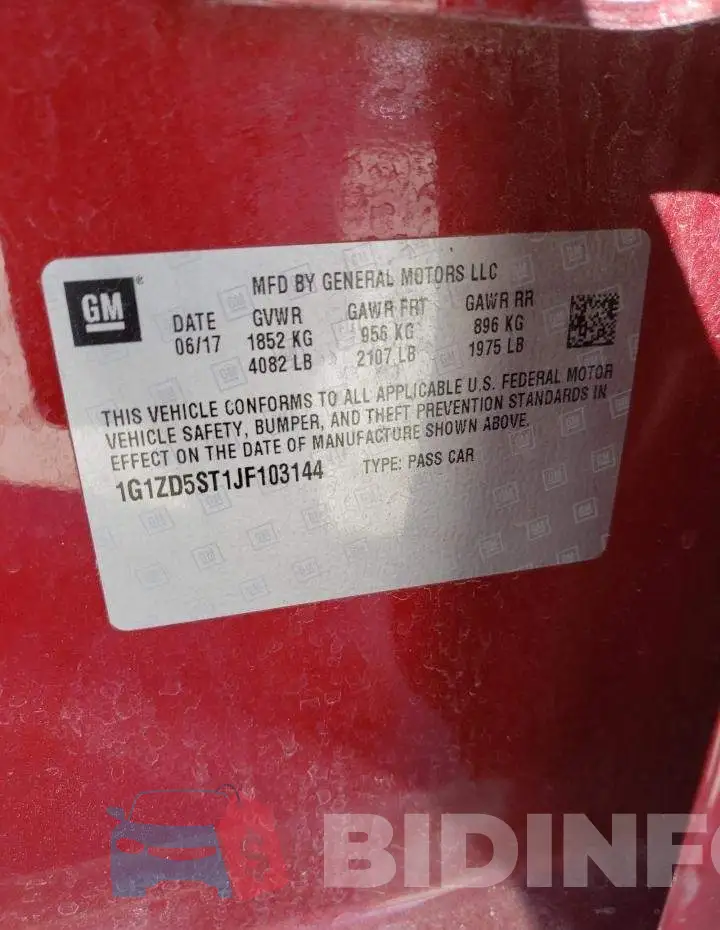 1G1ZD5ST1JF103144 Photo# 12