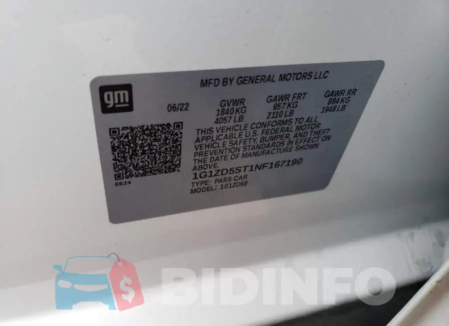 1G1ZD5ST1NF167190 Photo# 12