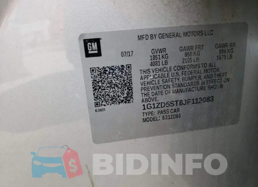 1G1ZD5ST8JF112083 Photo# 12