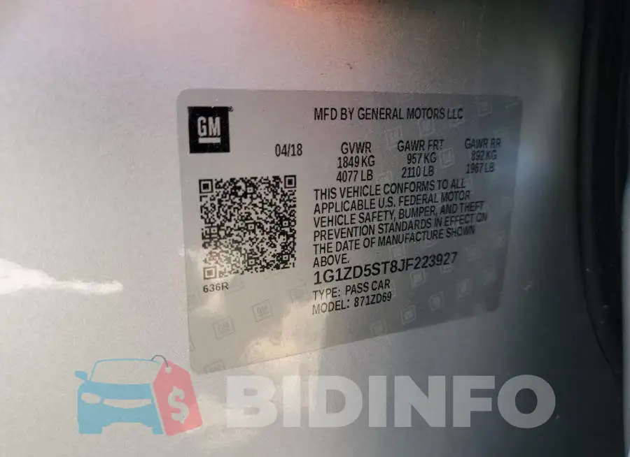 1G1ZD5ST8JF223927 Photo# 12