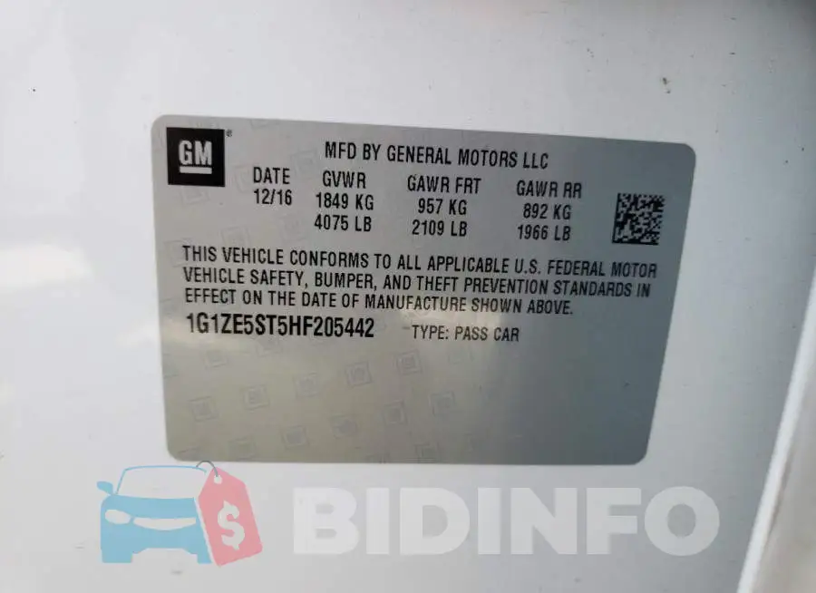 1G1ZE5ST5HF205442 Photo# 12
