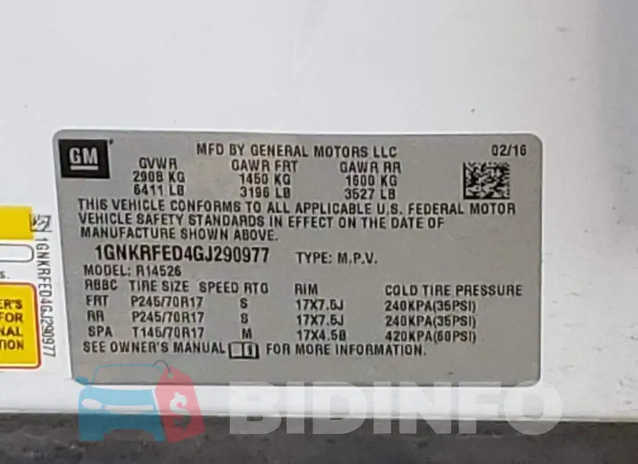 1GNKRFED4GJ290977 Photo# 13