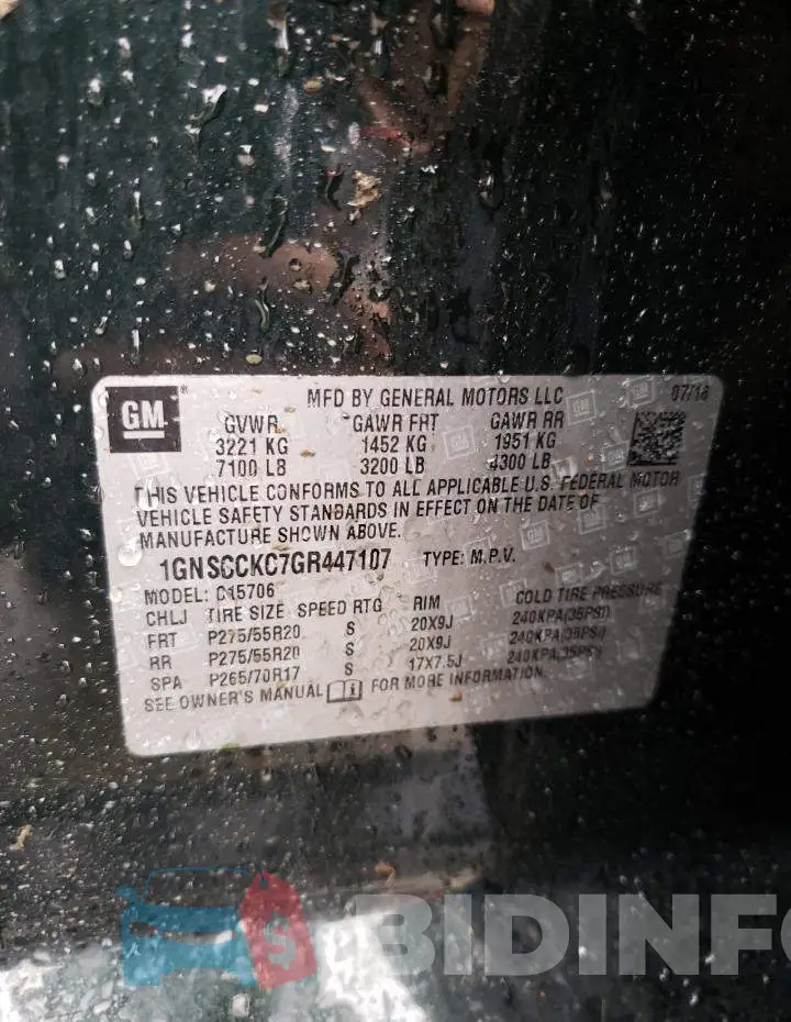 1GNSCCKC7GR447107 Photo# 13