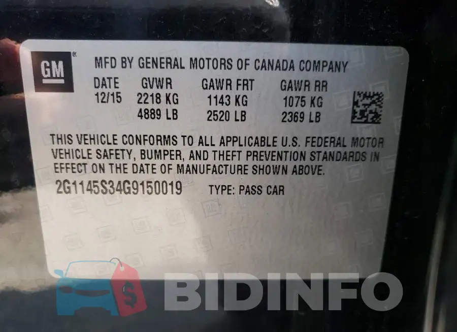 2G1145S34G9150019 Photo# 12