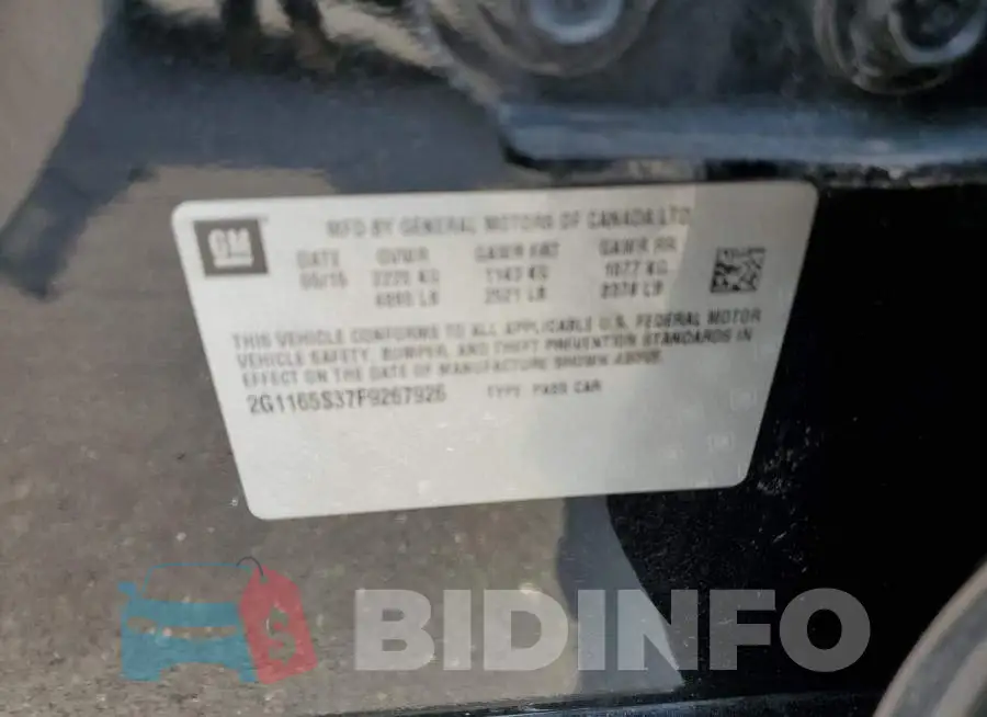 2G1165S37F9267926 Photo# 12