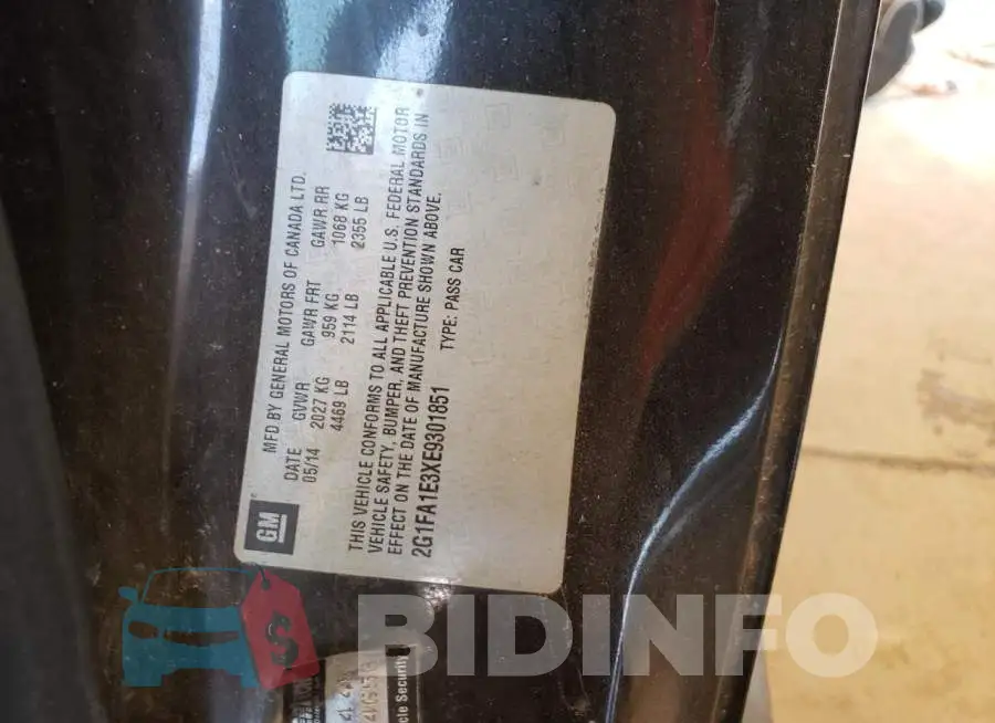 2G1FA1E3XE9301851 Photo# 13