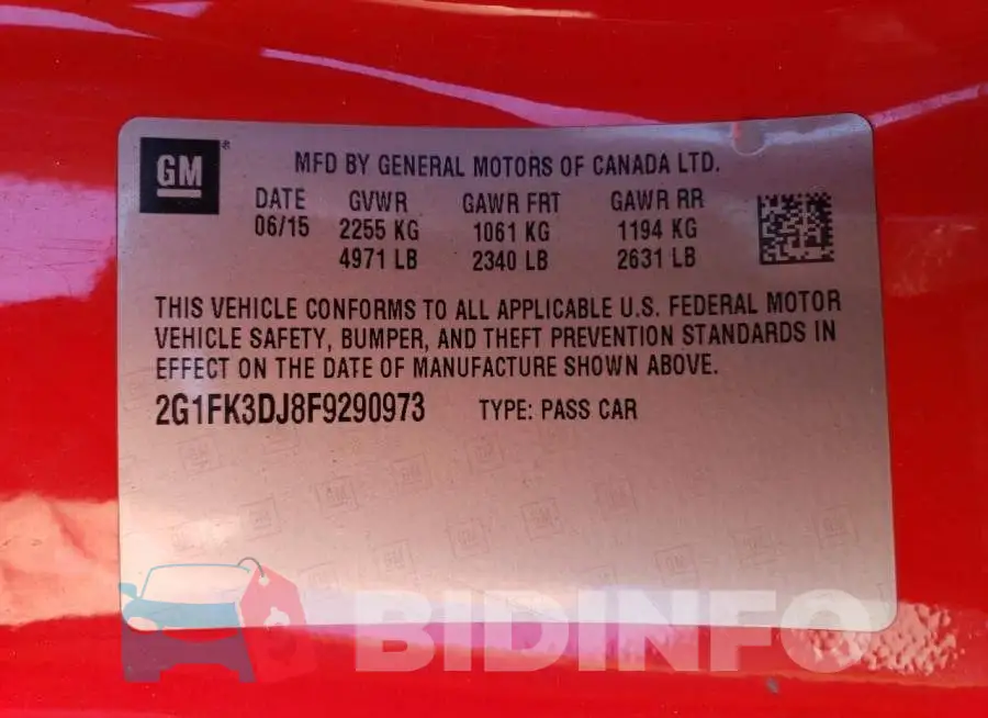 2G1FK3DJ8F9290973 Photo# 13