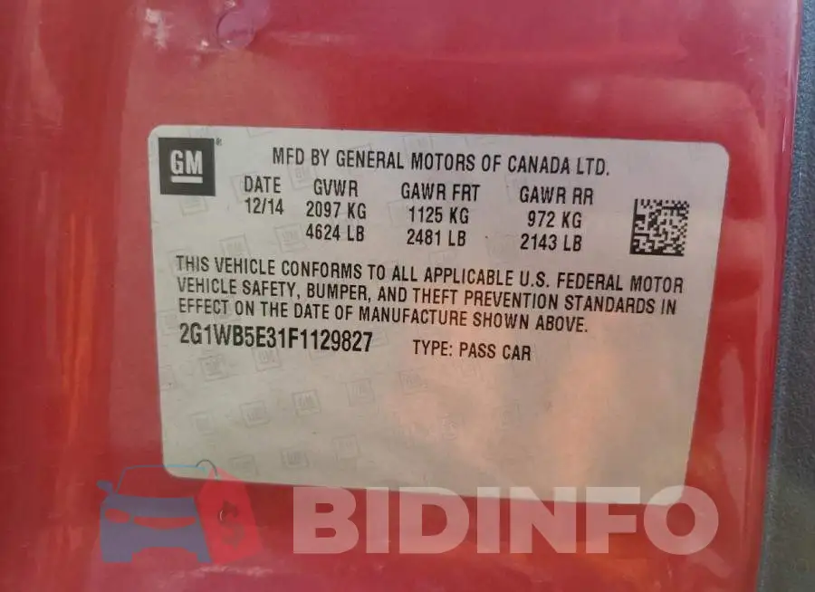 2G1WB5E31F1129827 Photo# 12
