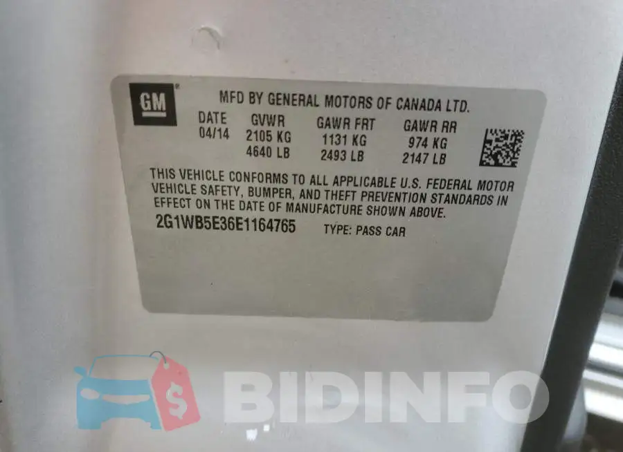 2G1WB5E36E1164765 Photo# 13