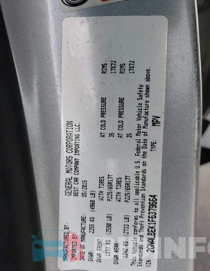 2GNALBEK1F6379664 Photo# 13