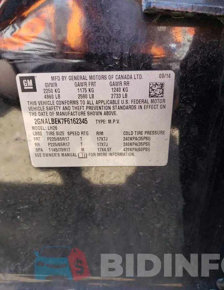 2GNALBEK7F6162345 Photo# 12
