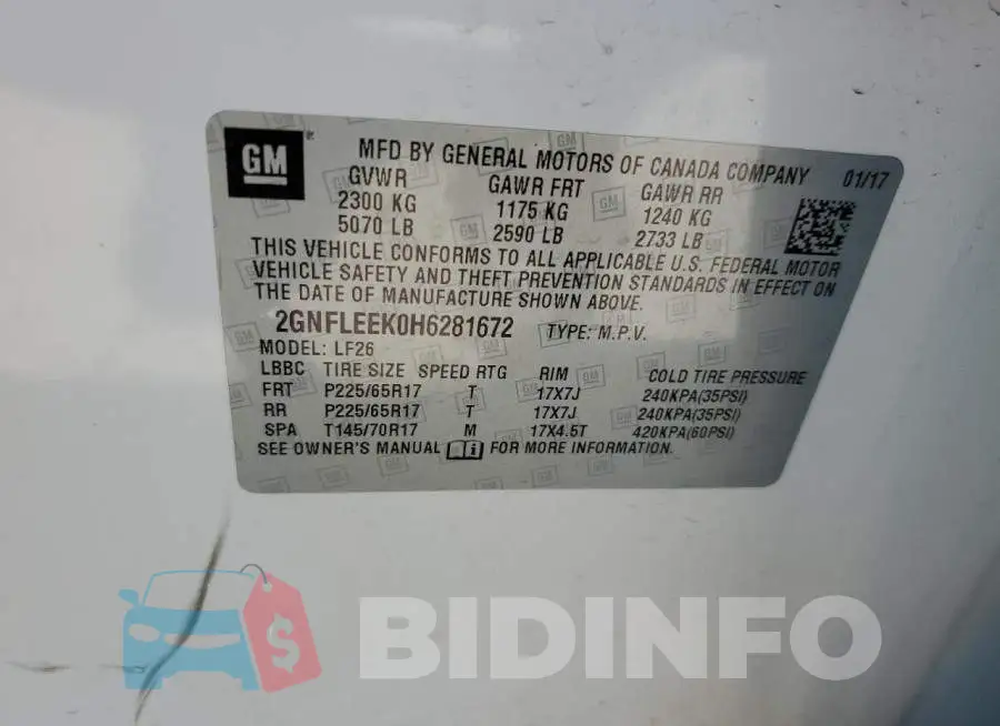 2GNFLEEK0H6281672 Photo# 14