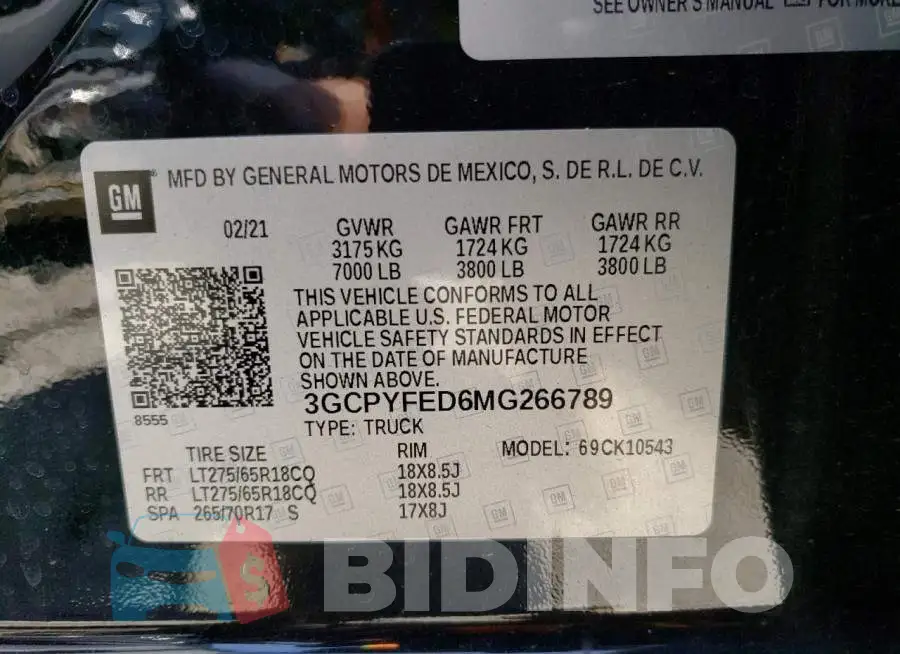 3GCPYFED6MG266789 Photo# 13