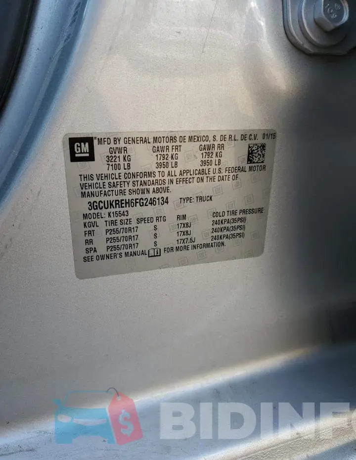 3GCUKREH6FG246134 Photo# 12