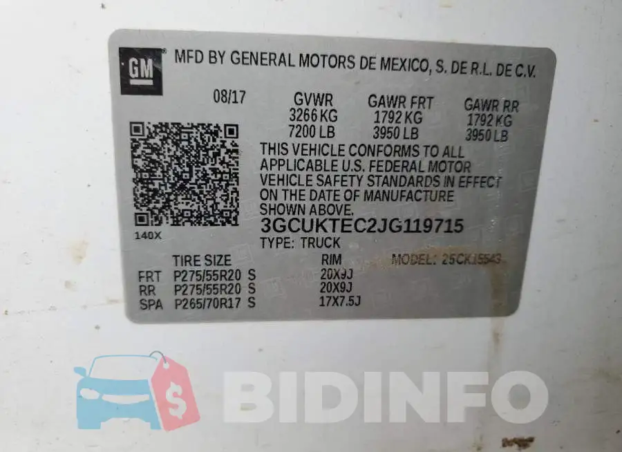 3GCUKTEC2JG119715 Photo# 12